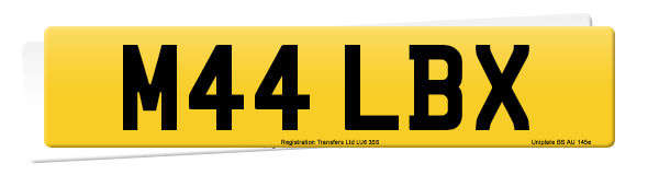 Registration number M44 LBX